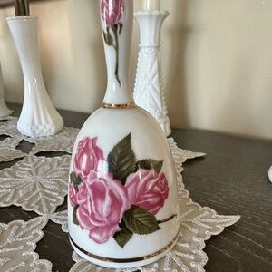 Danbury Mint Floral Bell with Pink Roses